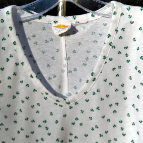 C&C California Vintage 80's Shamrock on White VNeck Tee Shirt Sz M - Picture 3 of 7